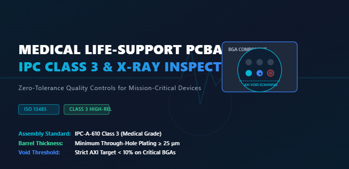 최신 회사 블로그 의료 기술: 임무를 위한 중요 의료 PCBA를 위한 IPC 3급 표준 및 X선 검사 시행